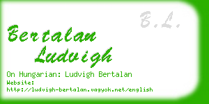 bertalan ludvigh business card